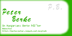 peter berke business card